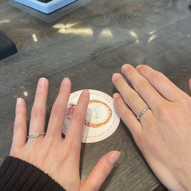 【ケイウノ ブライダル(K.UNO BRIDAL)の口コミ】 指輪の着け心地はよく、他ブランドとの違いは正直わからなかった。メンズ…