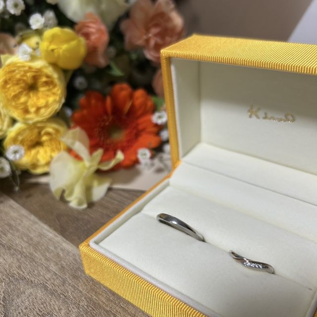 【ケイウノ ブライダル(K.UNO BRIDAL)の口コミ】 指輪の太さや形も自分好みである。サイズも自分の指に合わせて0.5ごとに決…