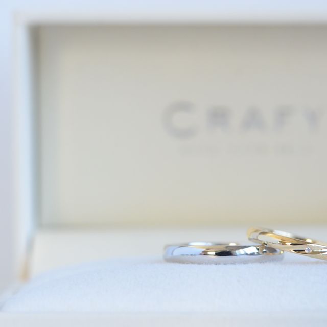 【CRAFY(クラフィ)の口コミ】 お互いに自分の好きなデザインで作りました。自分たちでオリジナルの指輪…