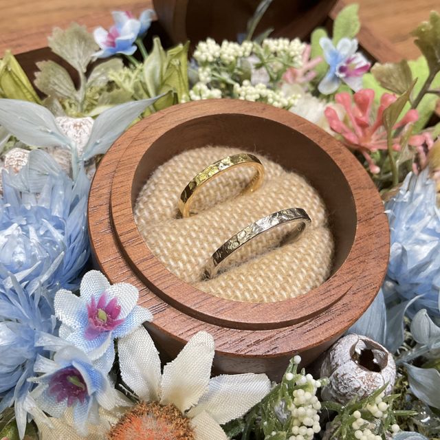 【鎌倉彫金工房の口コミ】 お互いに作り合いをした事で、思い入れのある指輪になりました。
デザイン…