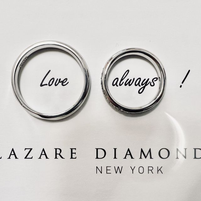 【ラザール ダイヤモンド(LAZARE DIAMOND)の口コミ】 共にシンプルバージョンとデザイン性・ハーフエタニティになるリバーシブ…