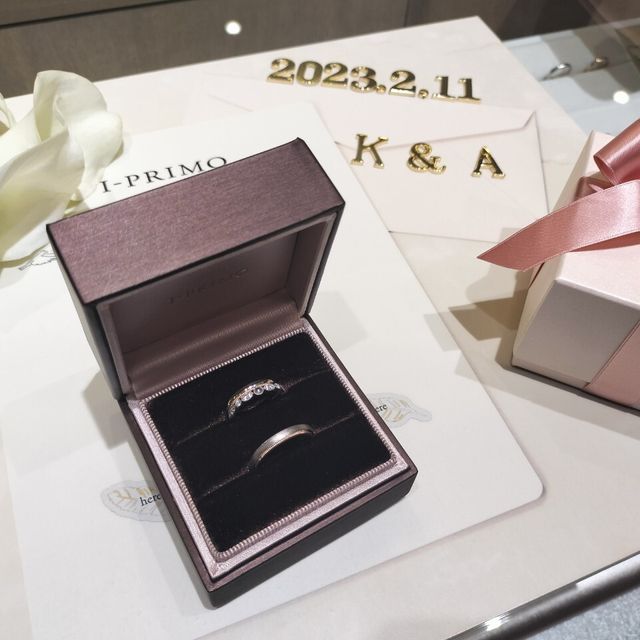 【アイプリモ(I-PRIMO)の口コミ】 毎日つけている婚約指輪と重ね付けしたかったので、シンプルなものを選ぼ…