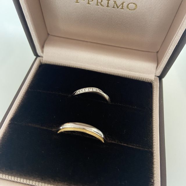 【アイプリモ(I-PRIMO)の口コミ】 夫のデザインはミル打ちがされており、普段着でも付けやすいものになって…