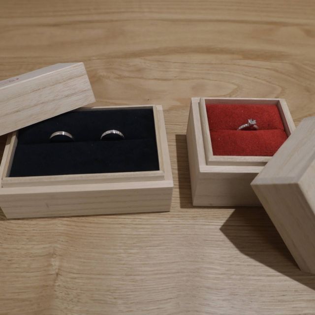 【出雲結(いずもゆい)の口コミ】 出雲結ブランドのひとつ、"時結"。婚約指輪と結婚指輪を重ね付…