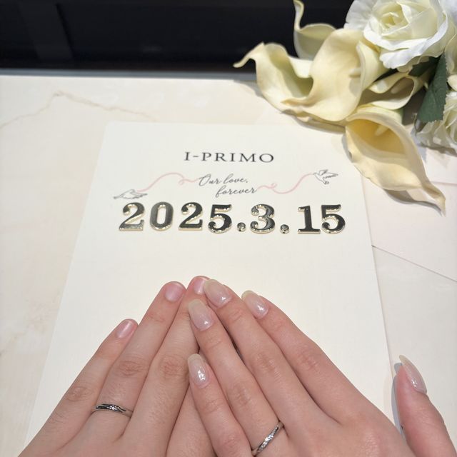 【アイプリモ(I-PRIMO)の口コミ】 指が綺麗に見えるし、なにより着け心地が良いです。細かいダイヤが付いて…