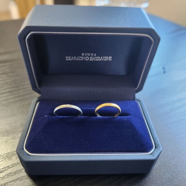 【銀座ダイヤモンドシライシの口コミ】 マット加工にして、少し太めにして、普段使いでもオシャレにつけれるよう…