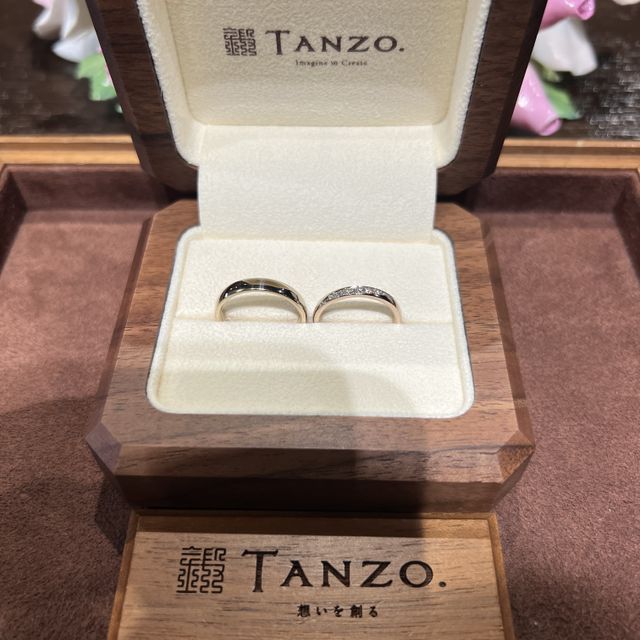 【TANZO.(鍛造指輪)の口コミ】 シャンパンゴールドの3.5ミリ幅にしたことにより一般的なサイズよりもやや…