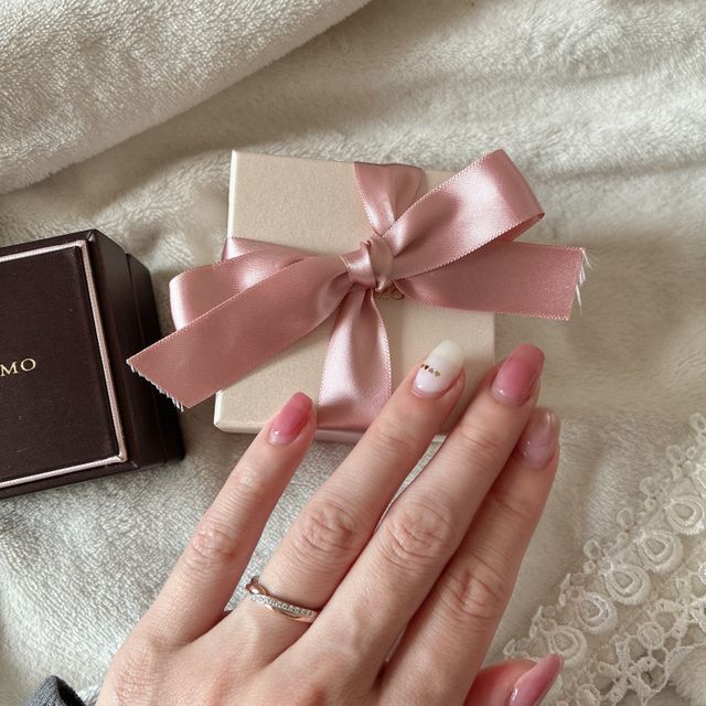 【アイプリモ(I-PRIMO)の口コミ】 婚約指輪はハーフエタニティがいいというわたしの思いを汲んで彼が選んで…