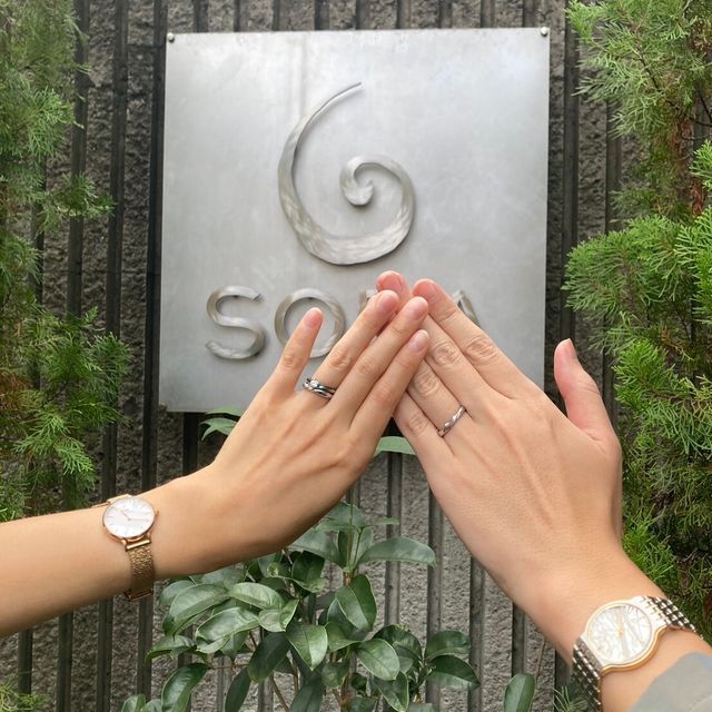 【SORA(ソラ)の口コミ】 指輪は発色の良い素材と一般的な素材の組み合わせができ、艶あり・艶なし…