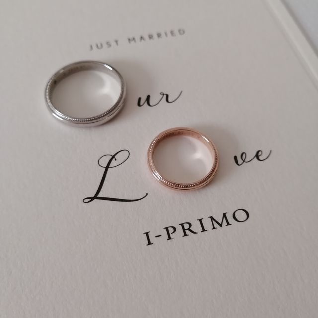 【アイプリモ(I-PRIMO)の口コミ】 ピンクゴールドとプラチナのペアリングを購入しました。他のブランドも見…