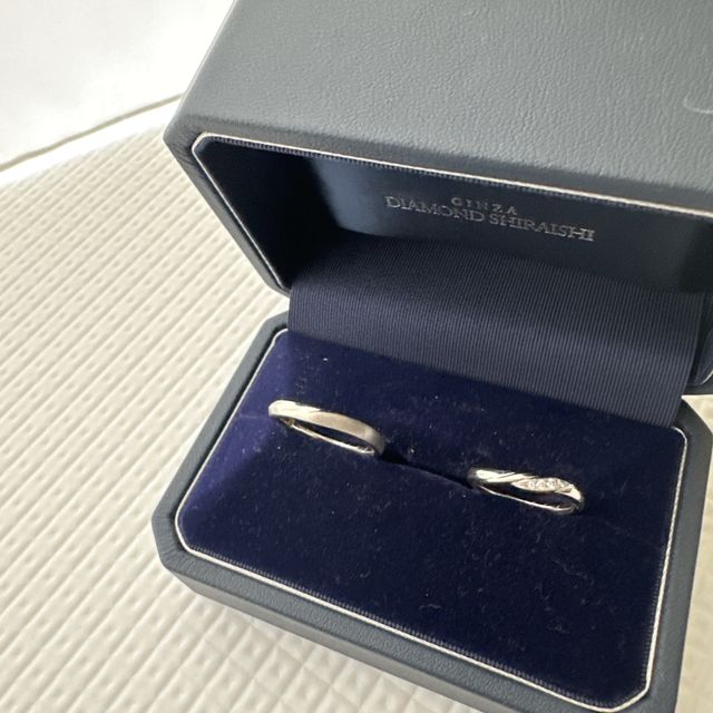 【銀座ダイヤモンドシライシの口コミ】 シンプルで長く使えるデザインが気に入っています。ペア売りではなかった…