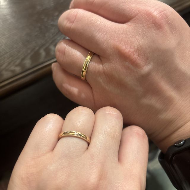 【TANZO.(鍛造指輪)の口コミ】 上下にミル打ち、ゴールドで
オーダーメイドで作っていただける唯一のもの…