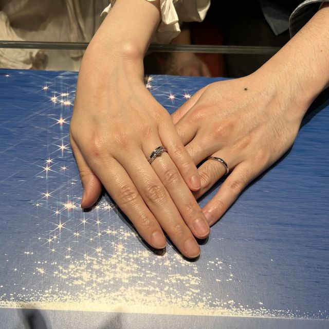 【銀座ダイヤモンドシライシの口コミ】 ダイヤモンドが高品質。結婚指輪もシンプルかつ楽しめる普段使いしやすい…