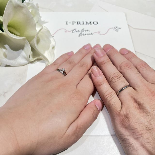 【アイプリモ(I-PRIMO)の口コミ】 デザインもとてもかわいくて気に入ってます。
ペアの結婚指輪にしませんで…