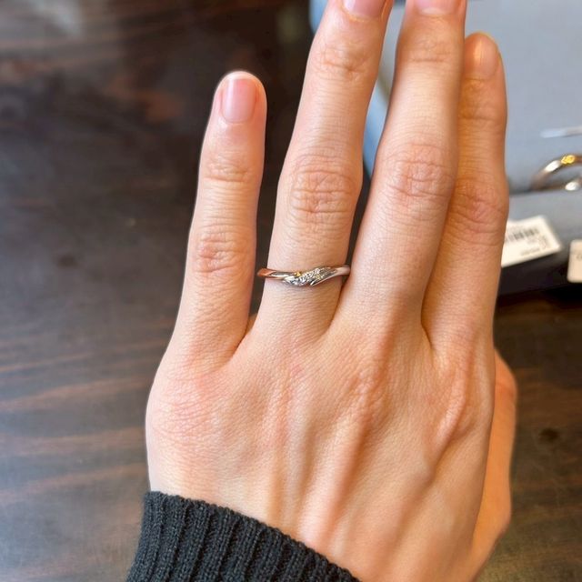 【ケイウノ ブライダル(K.UNO BRIDAL)の口コミ】 コンビカラーに憧れがありました！
元々ピンクゴールドの色味がとても好き…