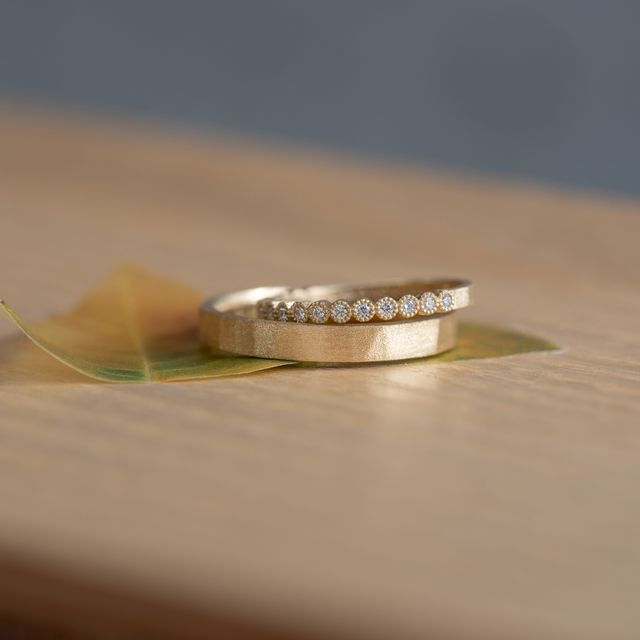 【Cayof(カヨフ)の口コミ】 ハーフエタニティの指輪を検討していましたが、2人のお揃い感も諦めきれず…