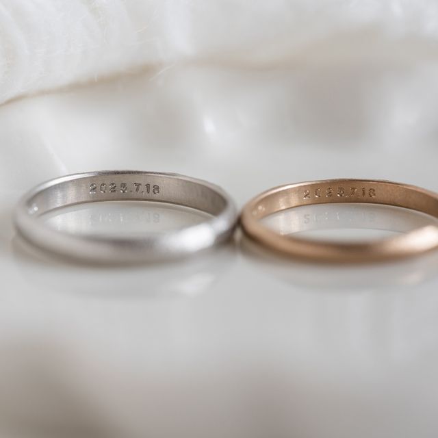 【Cayof(カヨフ)の口コミ】 シンプルで、だけどこだわった素材とカラーの結婚指輪にしたかったのです…