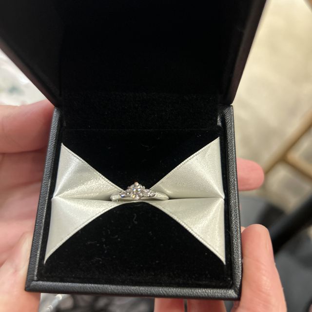 【エクセルコダイヤモンド(EXELCO DIAMOND)の口コミ】 戴冠式という名前に相応しく凛とした印象を与える指輪です。メレダイヤが…