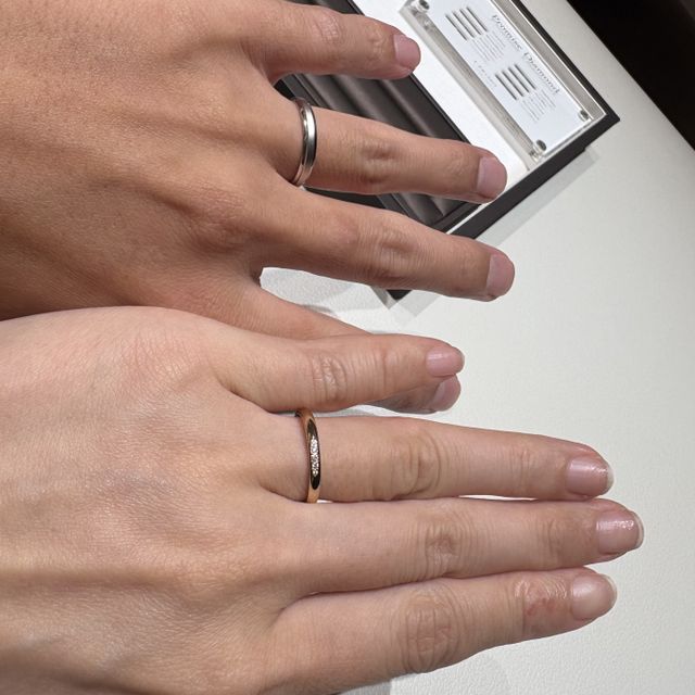 【アイプリモ(I-PRIMO)の口コミ】 お互いに似合うリングの種類が違うのでペア感にならないのが最後まで気に…