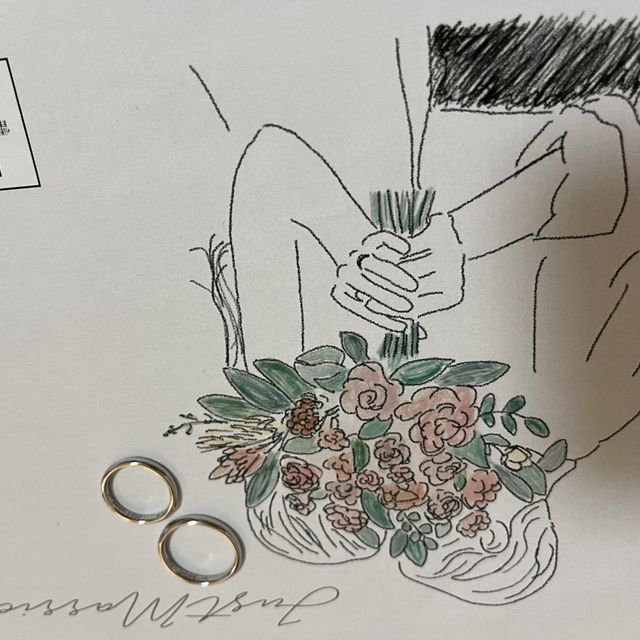 【ケイウノ ブライダル(K.UNO BRIDAL)の口コミ】 元々はシンプルでイシのついていないものを好んでいましたが、こちらのリ…