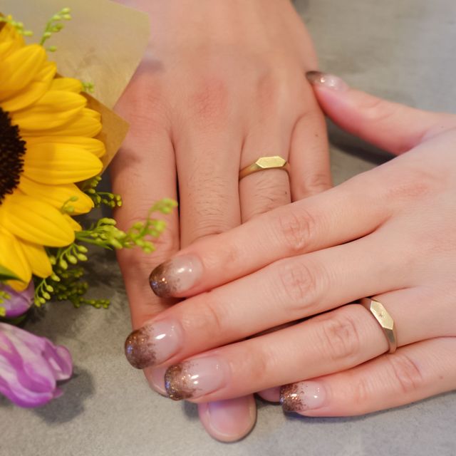 【Cayof(カヨフ)の口コミ】 結婚指輪らしくない、ナチュラルに着けられる指輪にこだわりました。印台…