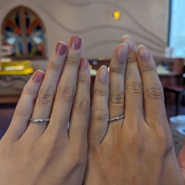 【ケイウノ ブライダル(K.UNO BRIDAL)の口コミ】 ふたりの絆を象徴する純金の糸を結んだゴールドの結び目に、お揃いのデザ…