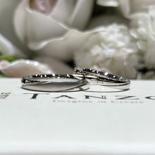 【TANZO.(鍛造指輪)の口コミ】 指輪のデザインのポイントはお揃い感がほしい且つそれぞれこだわり素材を…