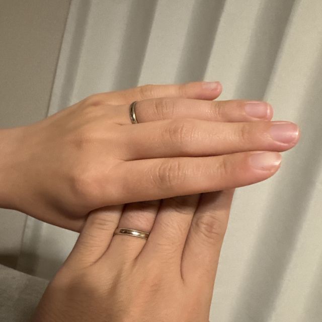 【BRILLIANCE+(ブリリアンスプラス)の口コミ】 K18CG オーバル リング ミルグレインと、K18CG オーバル ダイヤモンド 1pc…