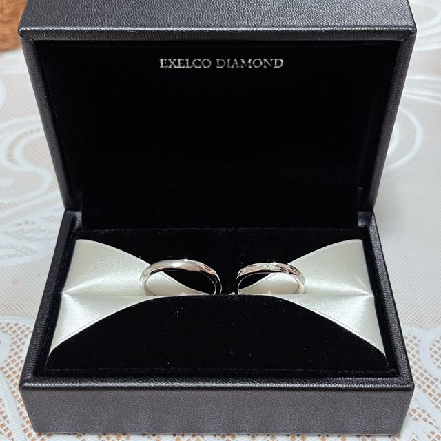 【エクセルコダイヤモンド(EXELCO DIAMOND)の口コミ】 圧倒的なペアリング感（メンズとレディースの形が似ていて、おそろい感が…