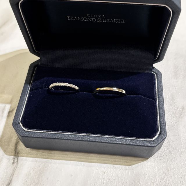 【銀座ダイヤモンドシライシの口コミ】 素材はプラチナ950です。ダイヤがたくさんついているので、扱いにくいかと…