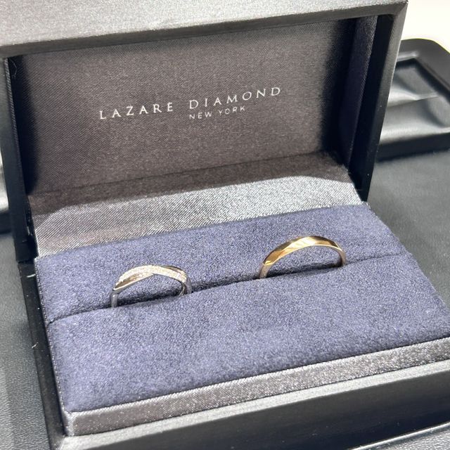 【ラザール ダイヤモンド(LAZARE DIAMOND)の口コミ】 とにかくデザインに気に入って決めました！プラチナもありますが、ゴール…