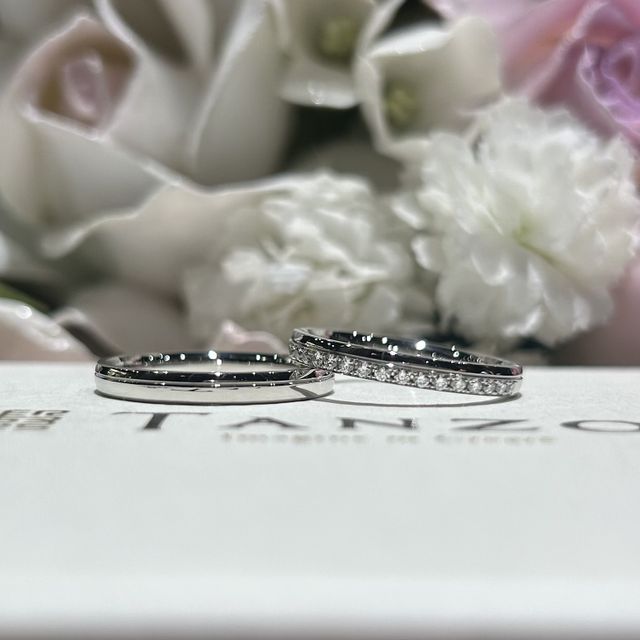 【TANZO.(鍛造指輪)の口コミ】 派手すぎず、地味すぎずに品よく、手元を綺麗に輝かせてくれるダイヤモン…