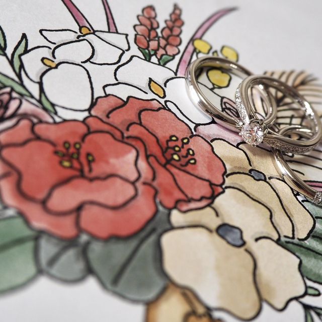 【ラザール ダイヤモンド【取扱店販売】の口コミ】 似たような結婚指輪のデザインでダイヤが１つ埋め込まれたものは他のブラ…