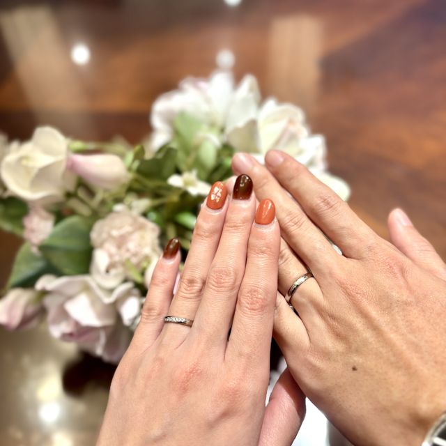 【TANZO.(鍛造指輪)の口コミ】 入籍が七夕だったので、天の川のようなデザインにしたところと、夫婦でペ…