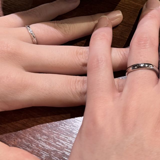 【ケイウノ ブライダル(K.UNO BRIDAL)の口コミ】 女性側は、プラチナとピンクゴールド、男性側は存在感を出すためにできる…