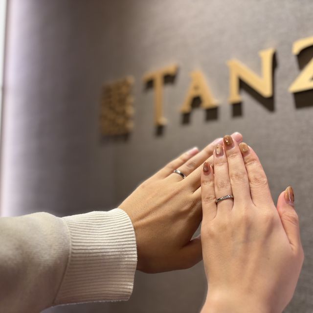 【TANZO.(鍛造指輪)の口コミ】 ヘアラインをお互い入れたり、フルオーダーですがお揃い風に仕上げていた…