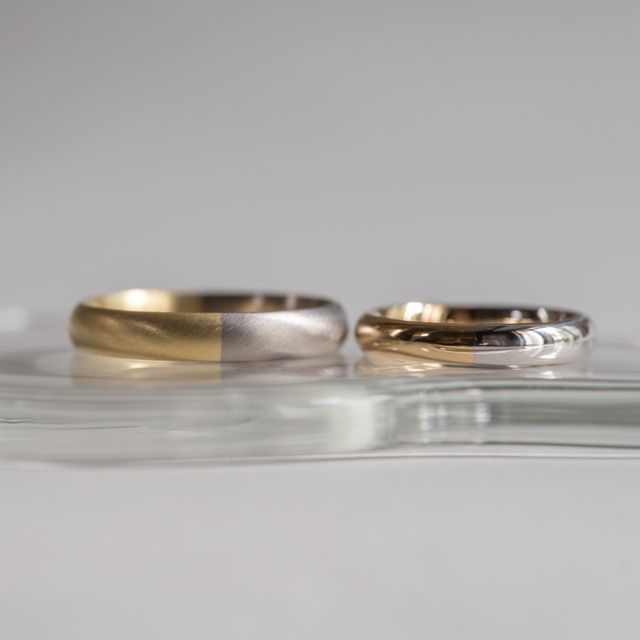 【Cayof(カヨフ)の口コミ】 シルバーとゴールドのコンビネーションリングをオーダーしました。半周ず…