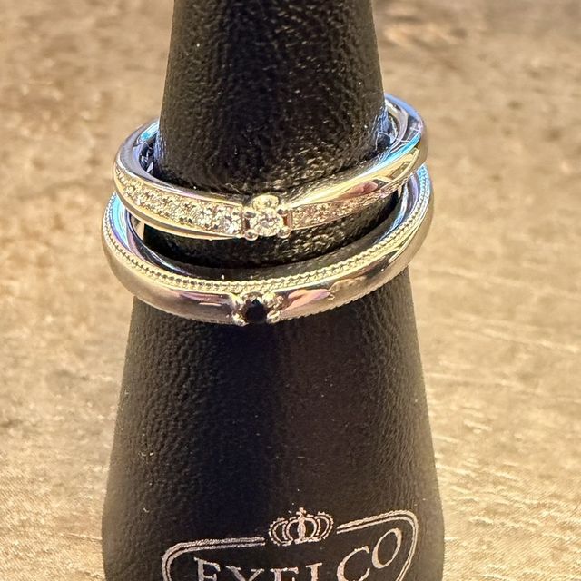 【エクセルコダイヤモンド(EXELCO DIAMOND)の口コミ】 メンズ、レディースともに違うシリーズからお互い納得するものを選びまし…