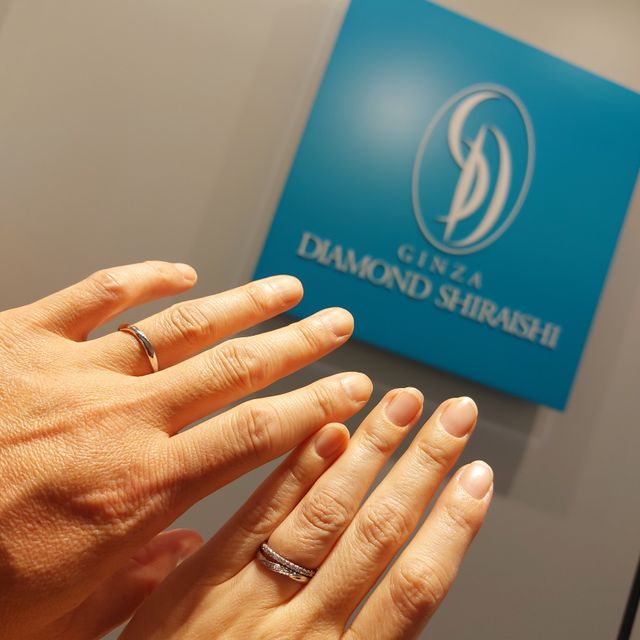【銀座ダイヤモンドシライシの口コミ】 通りがかりに見つけたお店で試着して、指輪もですがスタッフの方がとても…