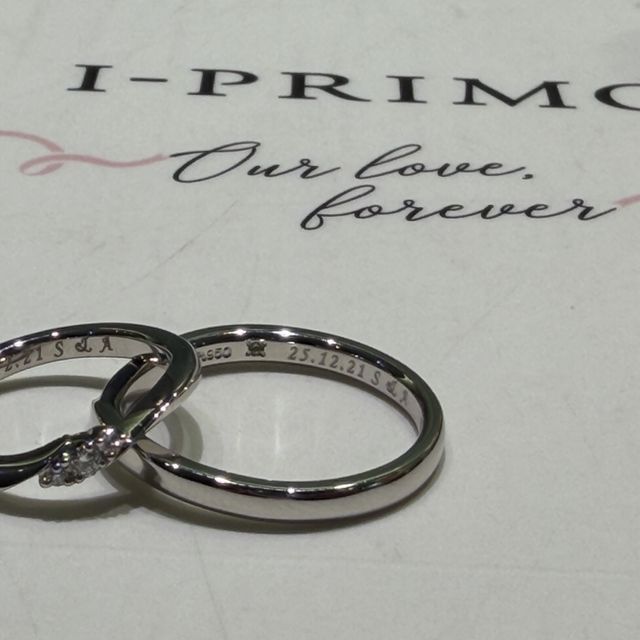 【アイプリモ(I-PRIMO)の口コミ】 男性用はシンプルなリングにウェーブが少し掛かっているのがおすすめポイ…