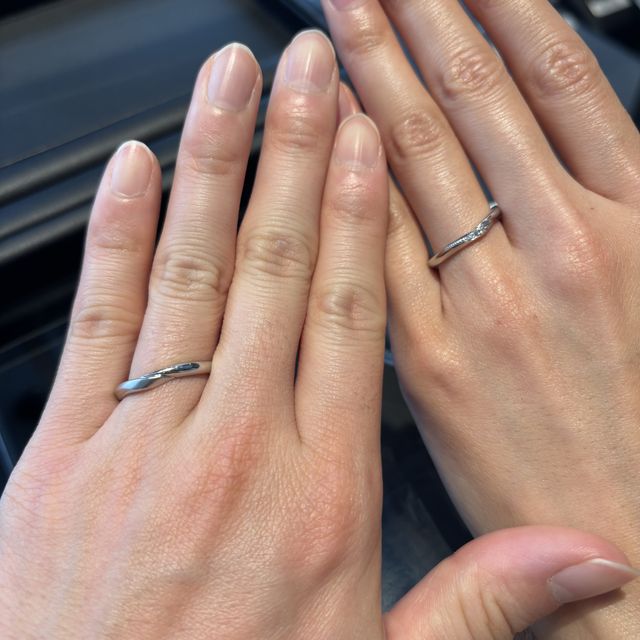 【エクセルコダイヤモンド(EXELCO DIAMOND)の口コミ】 指輪のデザインはストレート、V字、ウェーブ全て試着させていただきました…