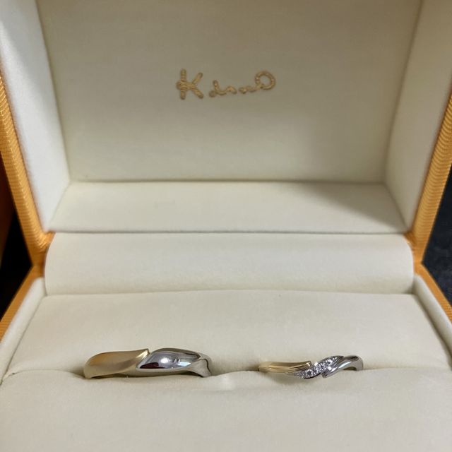 【ケイウノ ブライダル(K.UNO BRIDAL)の口コミ】 いろいろと見せていただく中で、指に合っていたこともあり、はじめは候補…