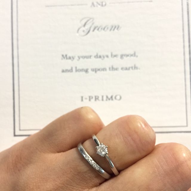 【アイプリモ(I-PRIMO)の口コミ】 シンプルなプラチナの指輪を探していてピッタリだったのでこの指輪にしま…