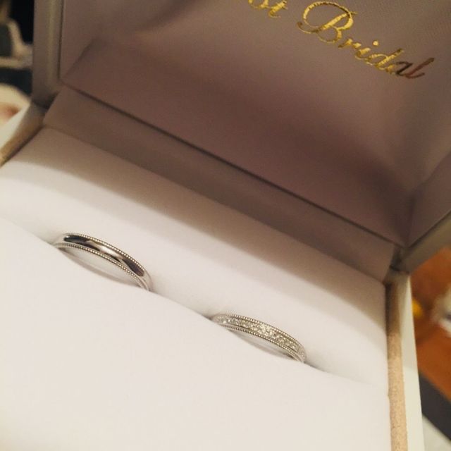 【PILOT BRIDAL(パイロットブライダル)の口コミ】 ミルウチのデザインで、細みの指輪を探していた中、丁度好みのデザインで…