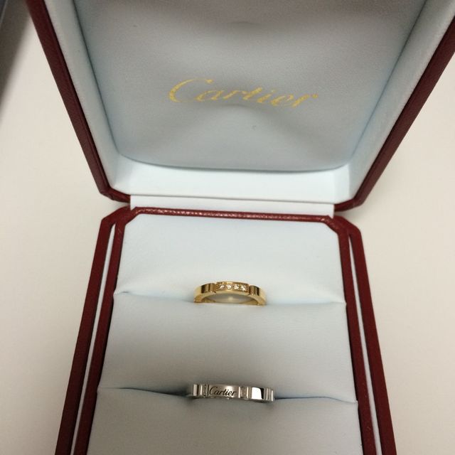 【カルティエ(Cartier)の口コミ】 よく見かけるプラチナのシンプルなつるっとしたものではなく少し違うもの…