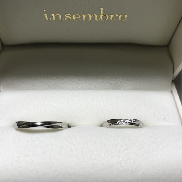 【insembre(インセンブレ)の口コミ】 婚約指輪と重ね付けで店員さんが勧めてくれたのがインセンブレの結婚指輪…