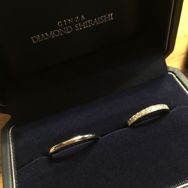 【銀座ダイヤモンドシライシの口コミ】 ハーフエタニティ のレール留めで探していたなかで値段も範囲内だったので…