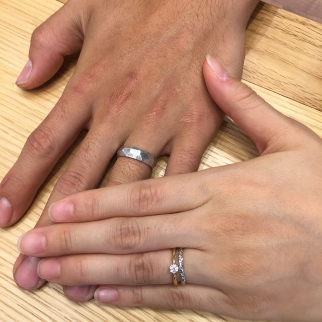 【Princess Bijou(プリンセス・ビジュー)の口コミ】 セットリングではないですが婚約指輪、結婚指輪どちらのデザインも早い段…