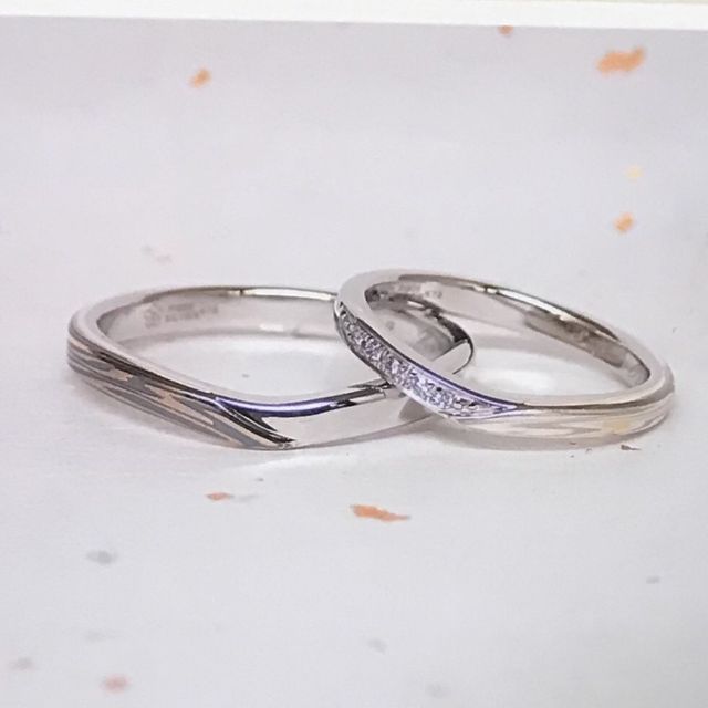 【杢目金屋(もくめがねや)の口コミ】 デザイン、着け心地とも良かったので。デザインは、自分たちで選ぶことが…