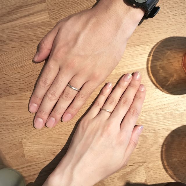 【mina.jewelry(ミナジュエリー)の口コミ】 マリッジリングをこちらで作った時にとても満足し、夫もこちらで作りたい…